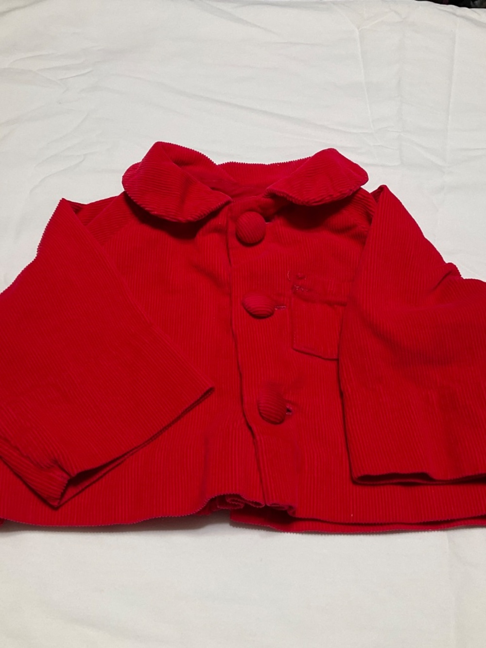 Vintage Red Corduroy Swing Jacket Kids Size 12 Months